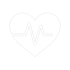 I need a white heart icon that has a transparent heartbeat line going through it with a transparent background as well-1