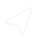 I need a white location arrow that is thick and pointing to the right it should also have a transparent background-1
