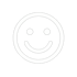 I need a white smiling face with a transparent background the eyes mouth and circle of the head should all be white