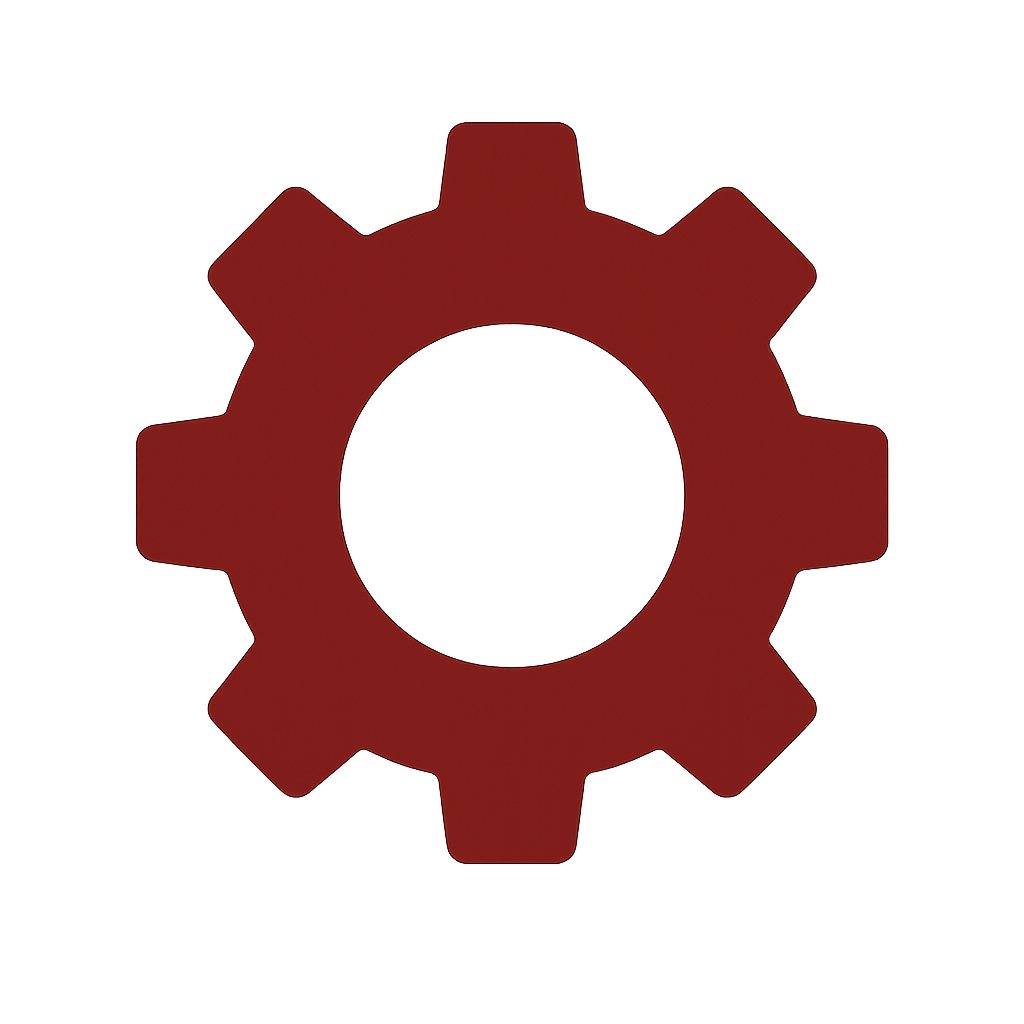 Make a gear icon with the color code 89161d
